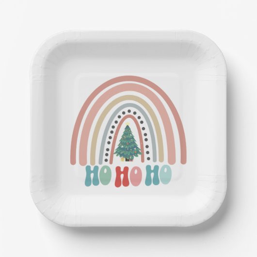 Weihnachtsregenbogenbaum mit hospho pappteller (Vorderseite)