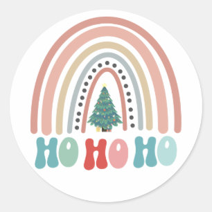 Weihnachtsregenbogenbaum mit hospho runder aufkleber