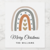 Weihnachtsregenbraun, beige grau, modern weinetikett (Einzelnes Label)