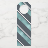 Weihnachtsreifen Muster Aquamarin ID862 Flaschenanhänger (Rückseite)