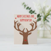 Weihnachtsreiniger angesagtes cooles Elch modern Feiertagspostkarte (Stehend Vorderseite)