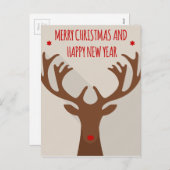 Weihnachtsreiniger angesagtes cooles Elch modern Feiertagspostkarte (Vorne/Hinten)
