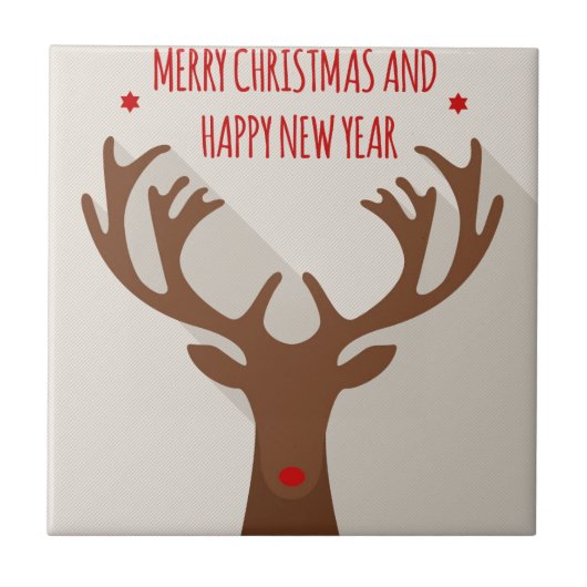 Weihnachtsreiniger angesagtes cooles Elch modern Fliese (Vorderseite)