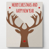 Weihnachtsreiniger angesagtes cooles Elch modern Fotoplatte (Vorderseite)