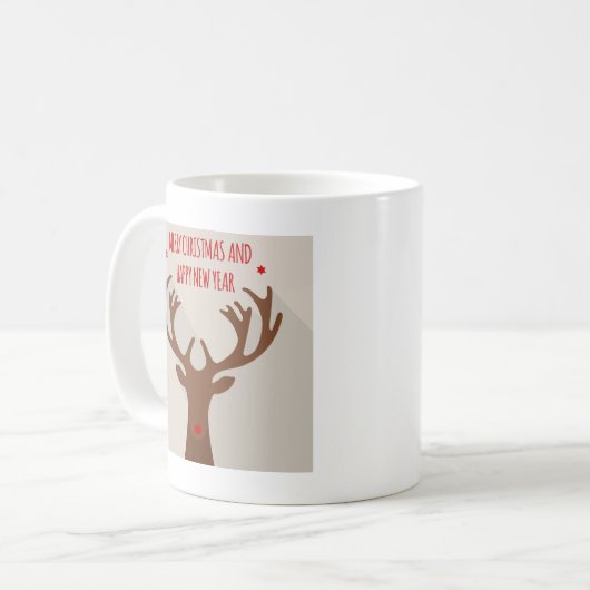 Weihnachtsreiniger angesagtes cooles Elch modern Kaffeetasse (Vorderseite Links)