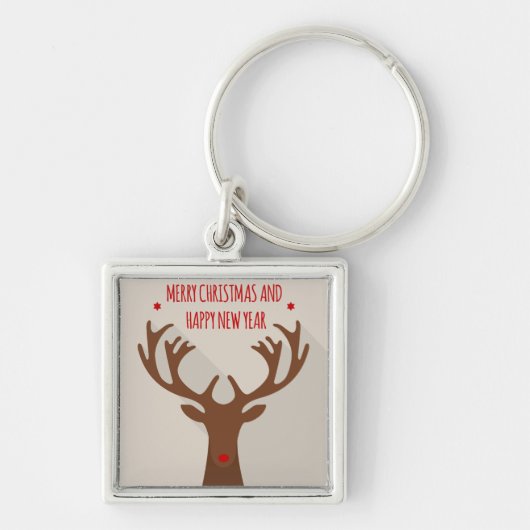 Weihnachtsreiniger angesagtes cooles Elch modern Schlüsselanhänger (Vorne)