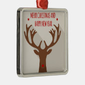 Weihnachtsreiniger angesagtes cooles Elch modern Silbernes Ornament (Rechts)