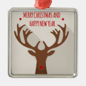 Weihnachtsreiniger angesagtes cooles Elch modern Silbernes Ornament (Vorne)