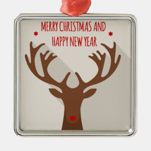 Weihnachtsreiniger angesagtes cooles Elch modern Silbernes Ornament