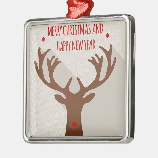 Weihnachtsreiniger angesagtes cooles Elch modern Silbernes Ornament (Links)