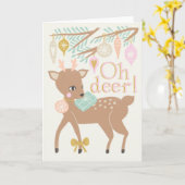 Weihnachtsreiniger cremefarbene Illustration Karte (Gelbe Blume)