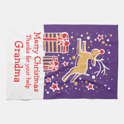 Weihnachtsreiniger fügen Sie eine Nachricht Küchen Handtuch (Horizontal)