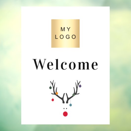 Weihnachtsreiniger Modernes Firmenlogo willkommen Fensteraufkleber (Blatt 3)