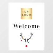 Weihnachtsreiniger Modernes Firmenlogo willkommen Fensteraufkleber (Blatt)