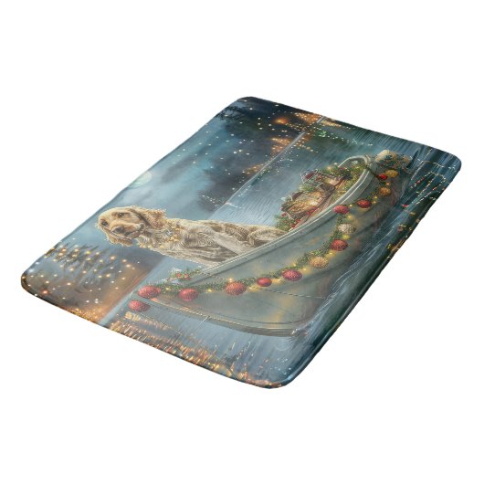 Weihnachtsreise des englischen Setters Badematte (Schrägansicht)