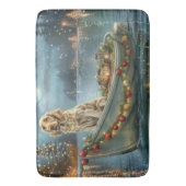 Weihnachtsreise des englischen Setters Badematte (Vorderseite Vertikal)