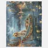 Weihnachtsreise des englischen Setters Fleecedecke (Vorderseite)