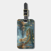 Weihnachtsreise des englischen Setters Gepäckanhänger (Vorderseite vertikal)