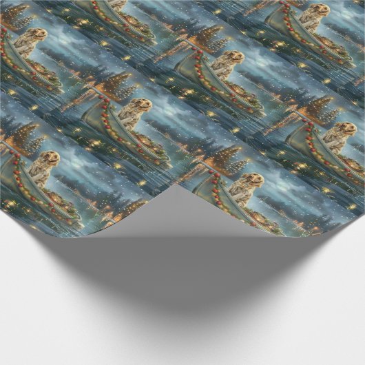 Weihnachtsreise des englischen Setters Geschenkpapier (Ecke)