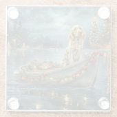 Weihnachtsreise des englischen Setters Glasuntersetzer (Rückseite)