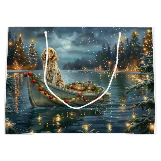 Weihnachtsreise des englischen Setters Große Geschenktüte (Vorderseite)