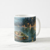 Weihnachtsreise des englischen Setters Kaffeetasse (VorderseiteRechts)