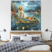 Weihnachtsreise des englischen Setters Leinwanddruck (Insitu (Schlafzimmer))