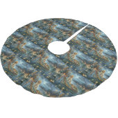 Weihnachtsreise des englischen Setters Polyester Weihnachtsbaumdecke (Schrägansicht)