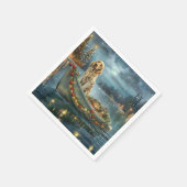 Weihnachtsreise des englischen Setters Serviette (Ecke)