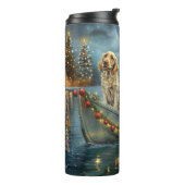 Weihnachtsreise des englischen Setters Thermosbecher (Nach links gedreht)