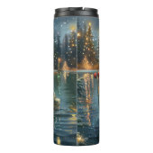 Weihnachtsreise des englischen Setters Thermosbecher (Rückseite)