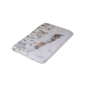 Weihnachtsreise durch den Schnee im Winter Badematte (Schrägansicht)