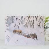 Weihnachtsreise durch den Schnee im Winter Karte (Stehend Vorderseite)