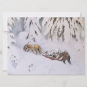 Weihnachtsreise durch den Schnee im Winter Karte (Vorderseite)