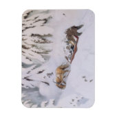 Weihnachtsreise durch den Schnee im Winter Magnet (Vertikal)