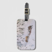 Weihnachtsreise durch den Schnee (von Kittelsen) Gepäckanhänger (Vorderseite Vertikal)