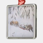 Weihnachtsreise durch den Schnee (von Kittelsen) Ornament Aus Metall (Links)