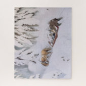 Weihnachtsreise durch den Schnee (von Kittelsen) Puzzle (Vertikal)