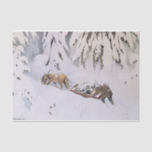 Weihnachtsreise durch den Schnee (von Kittelsen) Seidenpapier