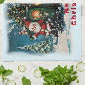 Weihnachtsreise - Lieferwagen des Weihnachtsmanns Geschirrtuch (Gefaltet)