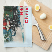 Weihnachtsreise - Lieferwagen des Weihnachtsmanns Geschirrtuch (Viertel Falte)