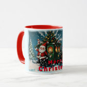 Weihnachtsreise - Lieferwagen des Weihnachtsmanns Tasse (Vorderseite Links)