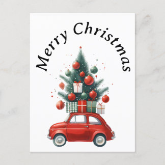 Weihnachtsreise mit Geschenken Feiertagspostkarte