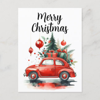 Weihnachtsreise mit Geschenken Feiertagspostkarte