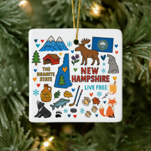 Weihnachtsreise nach New Hampshire mit der Familie Keramikornament