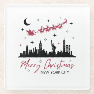 Weihnachtsreise nach New York City, Frohe Weihnach Glasuntersetzer