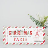 Weihnachtsreise nach Paris Geschenkgutschein Einladung (Stehend Vorderseite)