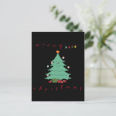 Weihnachtsreise Postkarte | Kawaii Christmas Tree (Stehend Vorderseite)
