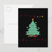Weihnachtsreise Postkarte | Kawaii Christmas Tree (Vorne/Hinten)