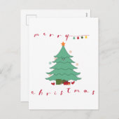 Weihnachtsreise Postkarte | Kawaii Christmas Tree (Vorne/Hinten)